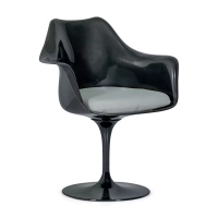 Lotus Arms All Black stoel met katoenen kussen FURNMOD - 11
