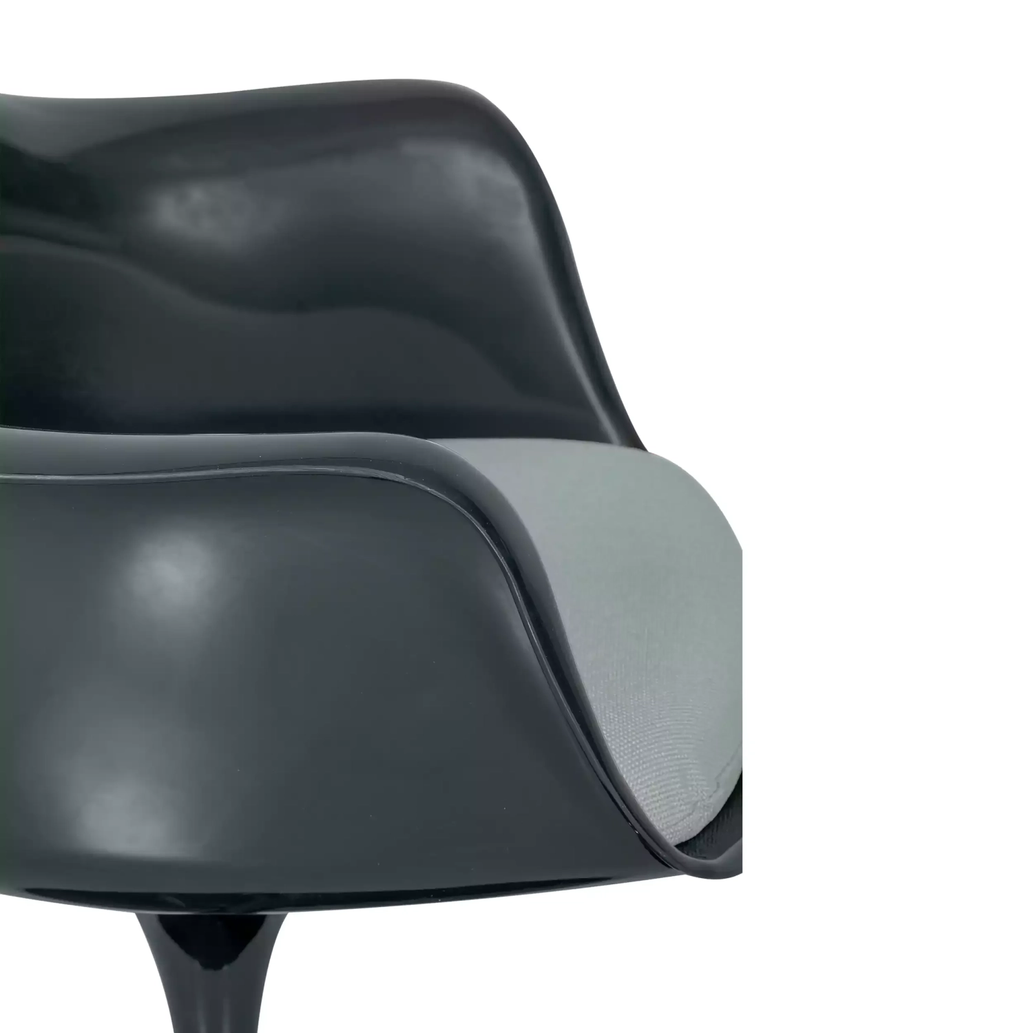 Chaise Lotus Arms All Black avec coussin en coton FURNMOD - 18