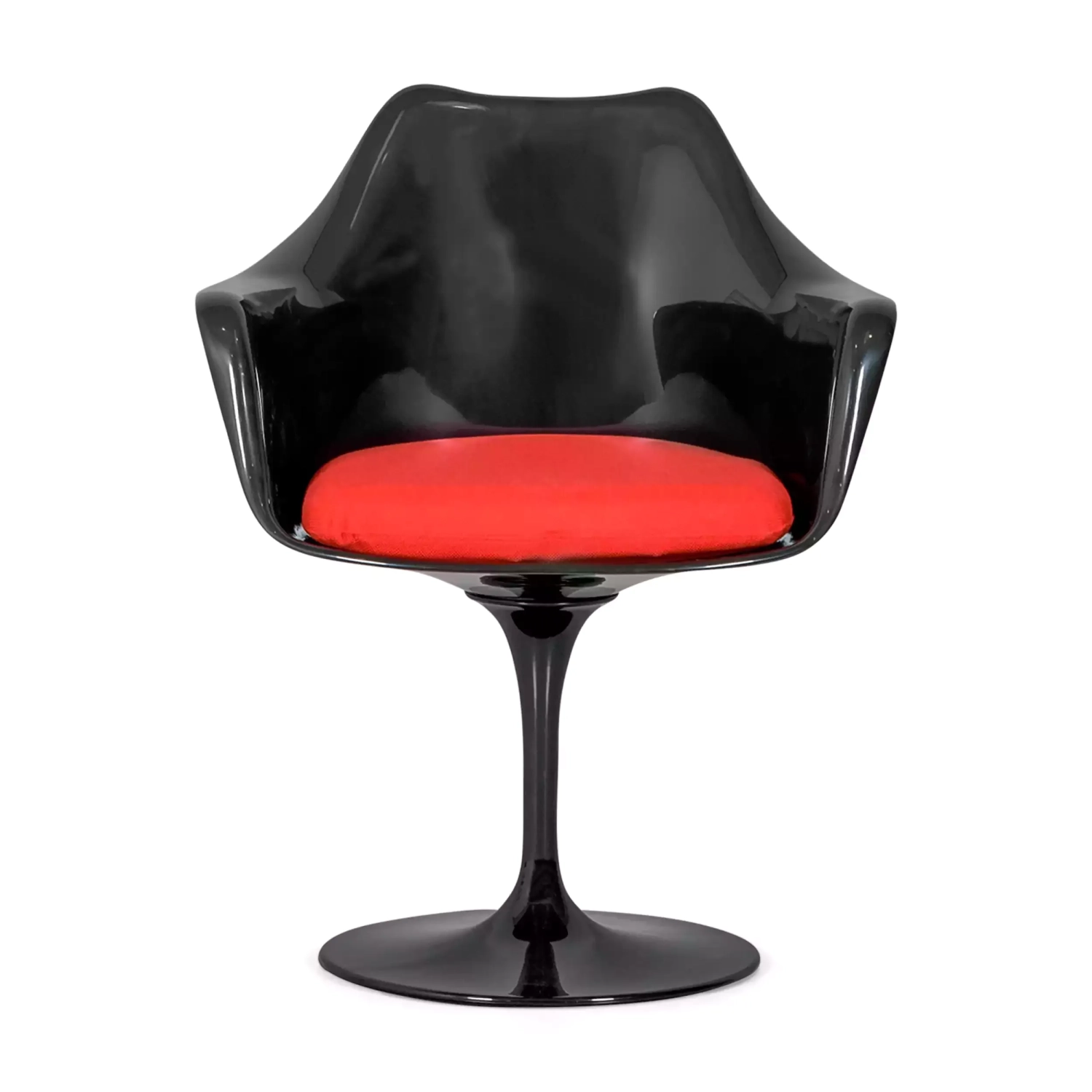 Stuhl Lotus Arms All Black mit Baumwollkissen FURNMOD - 22