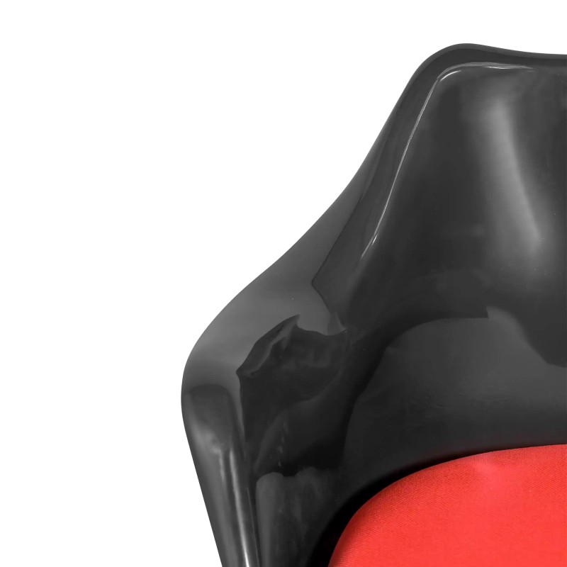 Cadeira Lotus Arms All Black com almofada de algodão FURNMOD - 21