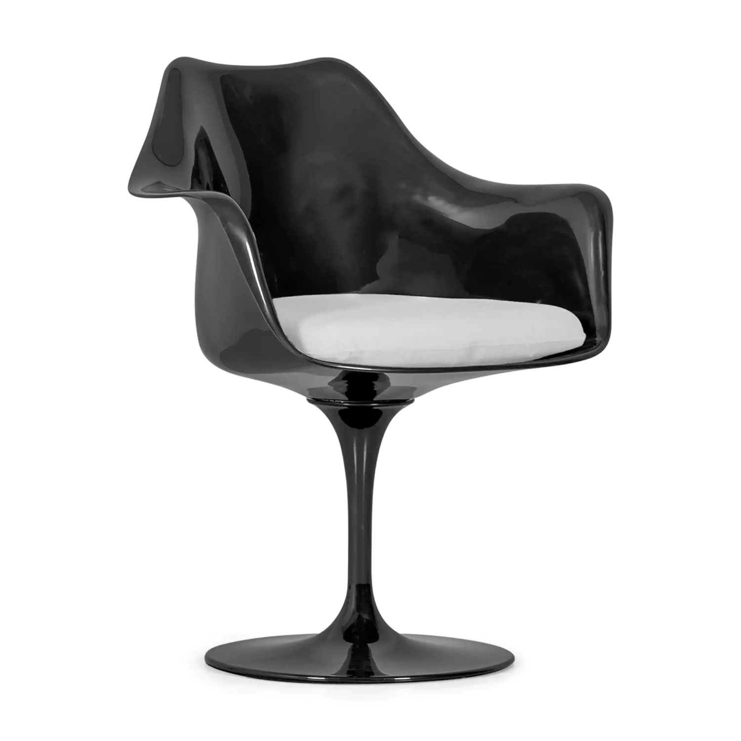 Silla Lotus Arms All Black con cojín de algodón FURNMOD - 35