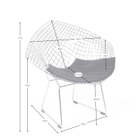 Poltrona di design in acciaio cromato Diamond FURNMOD - 26