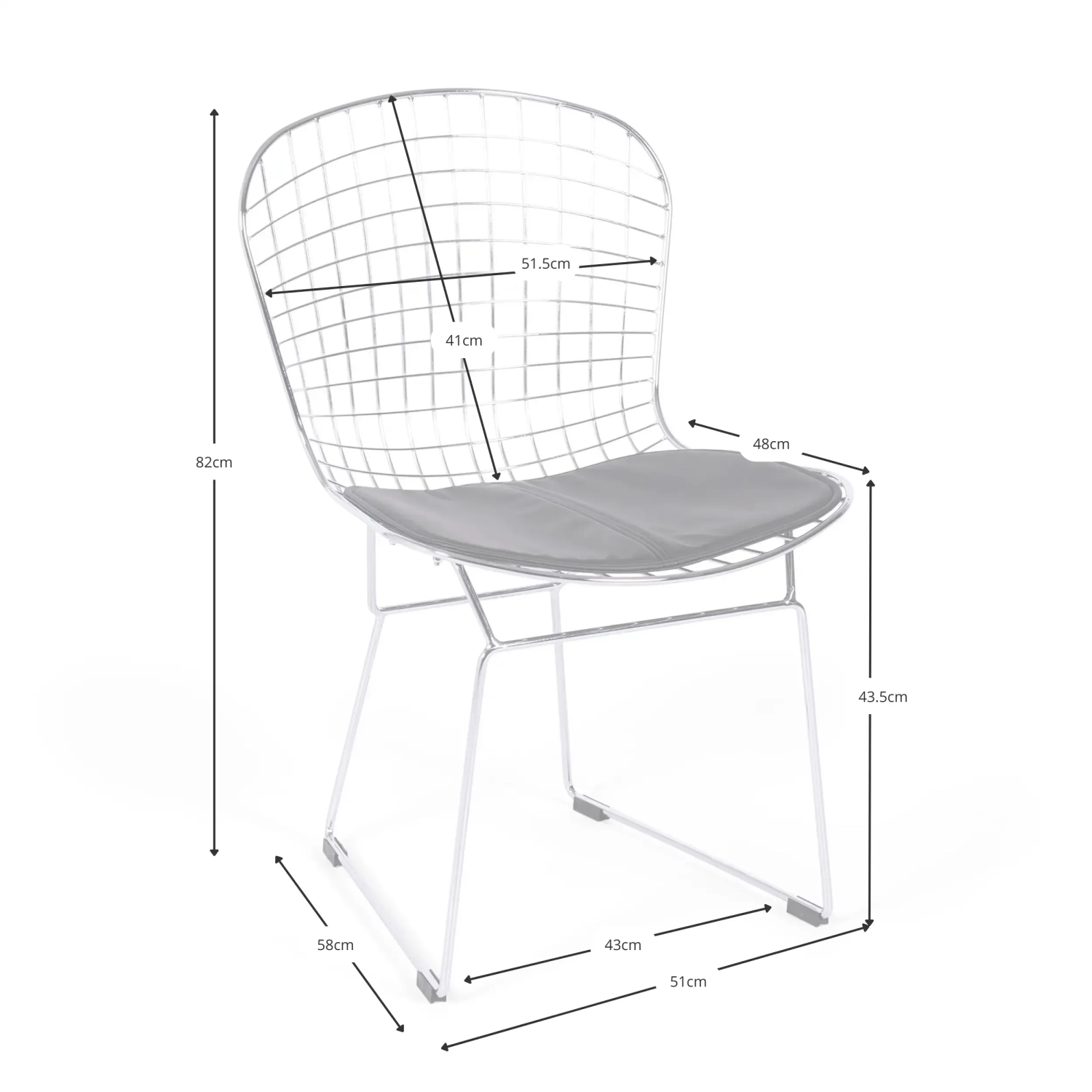 Silla de comedor en acero negro Berta FURNMOD - 14