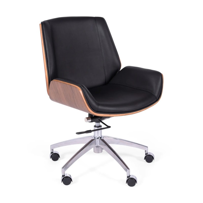 Sedia da ufficio in pelle italiana e legno di noce Nordic Nest Dream - 1