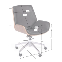 Sedia da ufficio in pelle italiana e legno di noce Nordic Nest Dream - 11