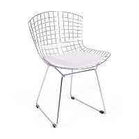 Réplica da cadeira Bertoia "High Quality" em aço cromado do famoso designer Hans J. Wegner
