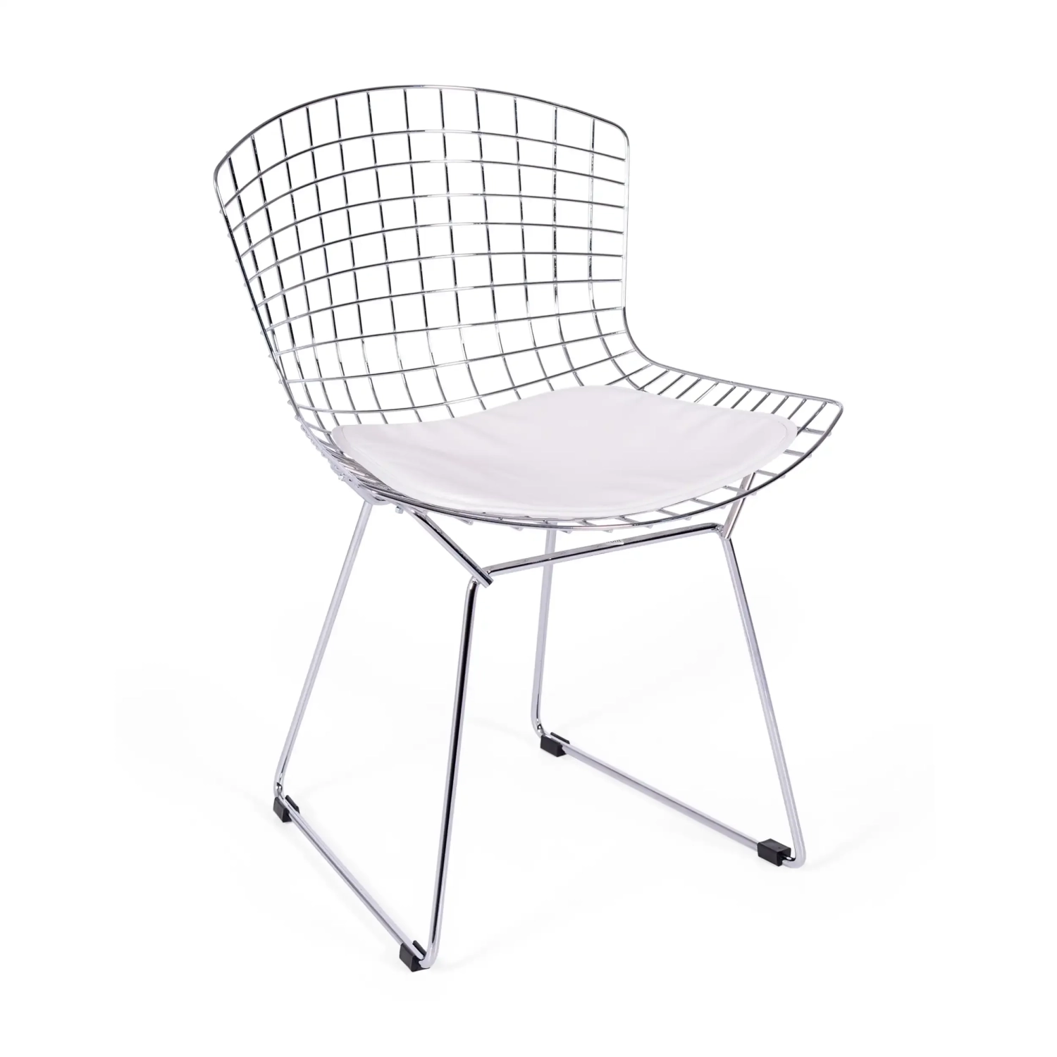 Replica stoel Bertoia "High Quality" in verchroomd staal van de beroemde ontwerper Hans J. Wegner