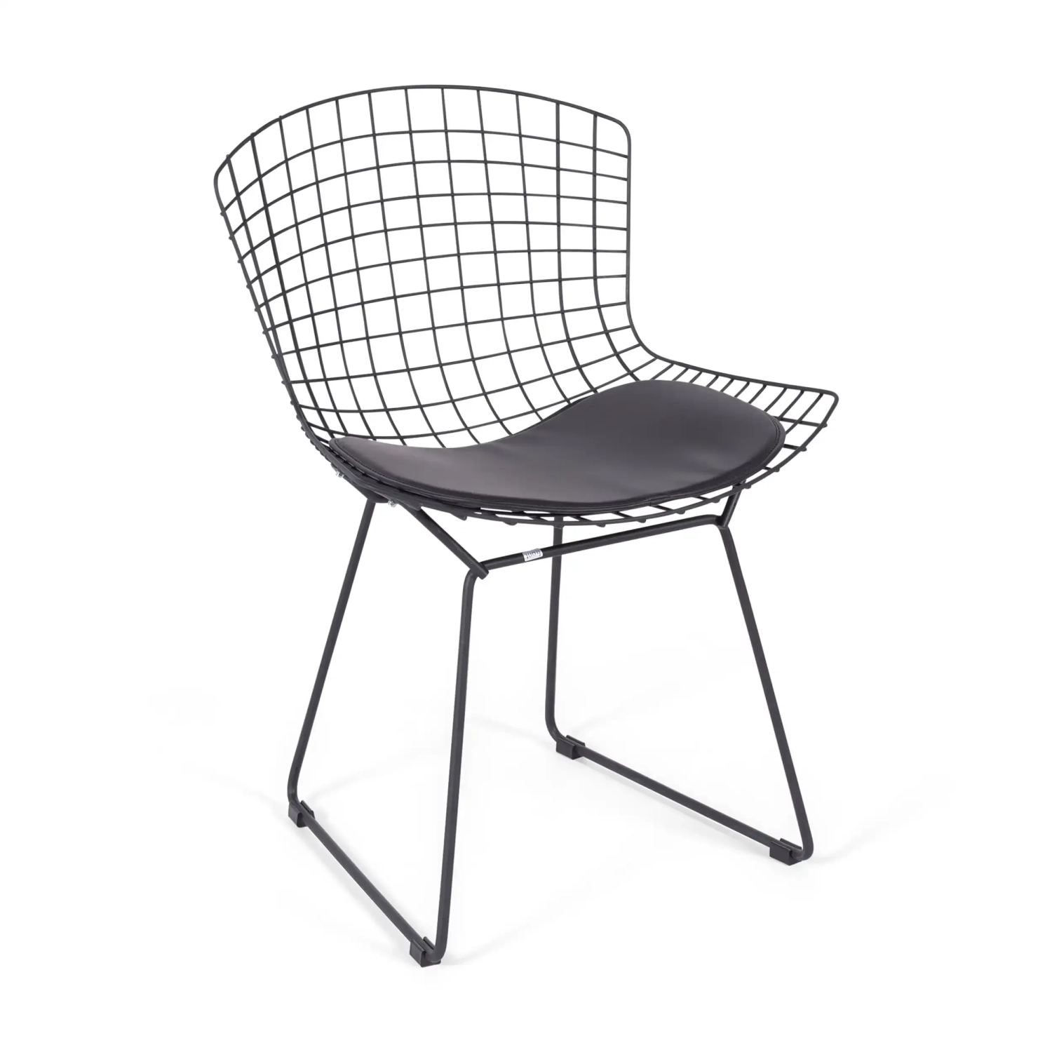 Replika kovové židle Bertoia z černé oceli v industriálním stylu od slavného designéra Hanse J. Wegnera
