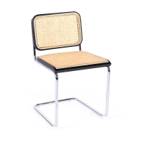Réplica da cadeira Cesca em madeira preta de Marcel Breuer. Versão económica
