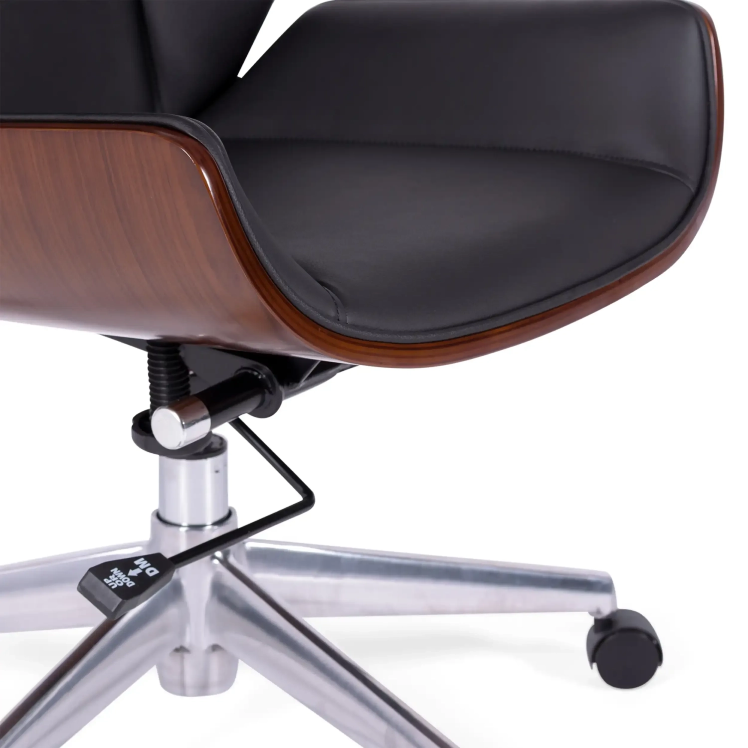 Silla de oficina Nordic Highback en nogal y polipiel - Mueble Deseign