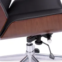 Silla de oficina Nordic Highback en nogal y polipiel - Mueble Deseign