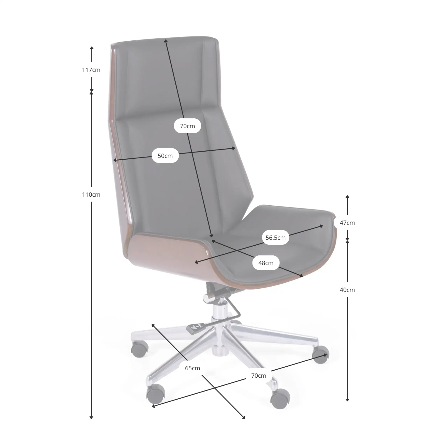 Krzesło biurowe Nordic Highback w orzechu - Krzesła biurowe - Mobelarium