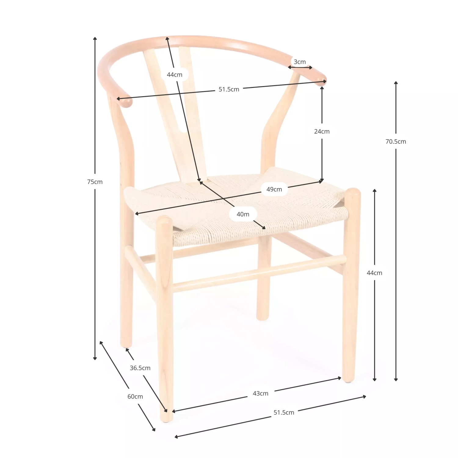 Inspiration Wishbone CH24 stol - Trästolar - nordisk stil