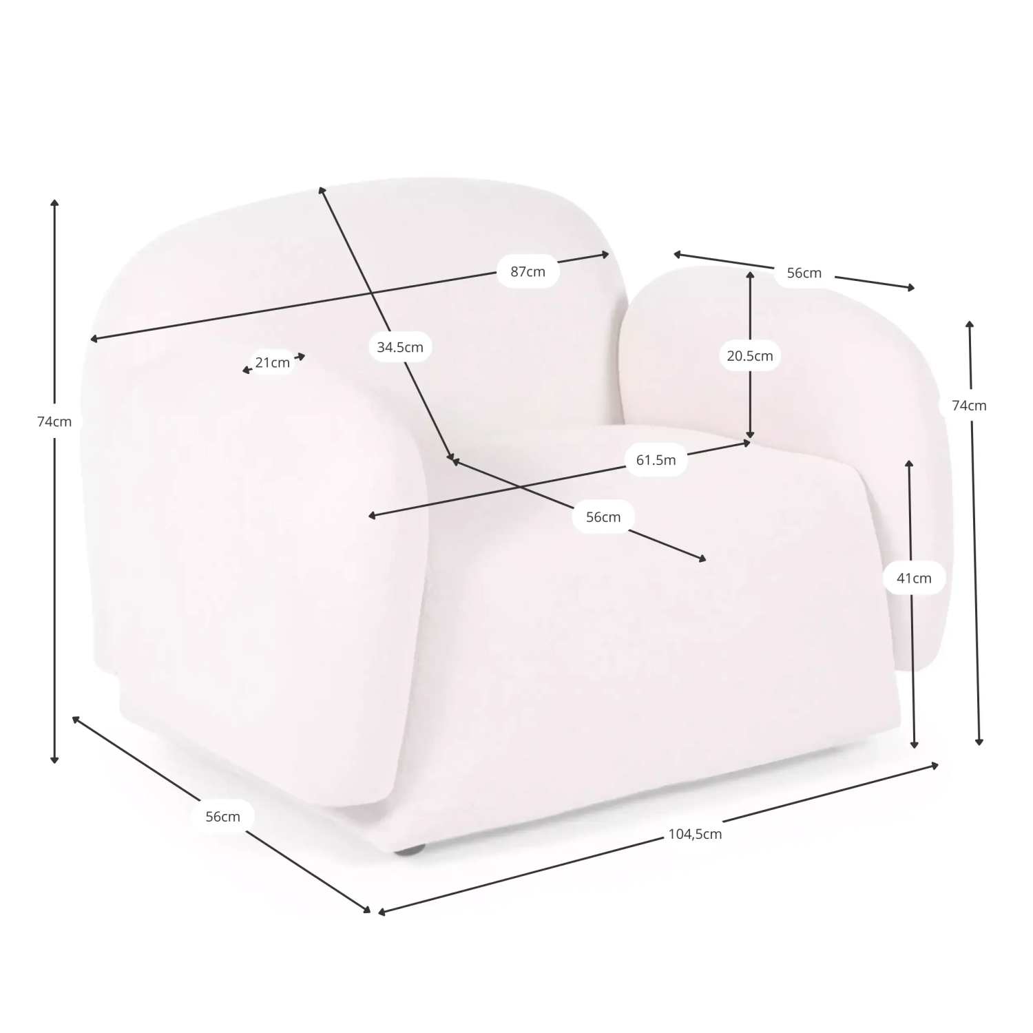Nest 1-Sitzer Designersessel - Wrap-around Design - Mobelarium