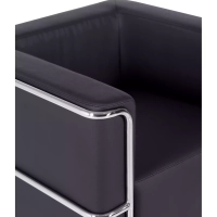 Torino 1-osobowa nowoczesna sofa ze skóry i chromowanej stali - Mobelarium