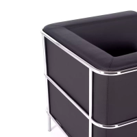 Torino 1-sitsig modern soffa i läder och förkromat stål - Mobelarium