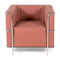 Canapé moderne 1 place Torino en cuir et acier chromé - Meubles Concept