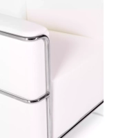 Torino 1 zits moderne sofa in leer en verchroomd staal - Mobelarium