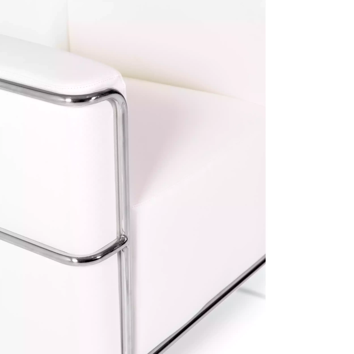 Torino 1-sitziges modernes Sofa aus Leder und verchromtem Stahl - Mobelarium