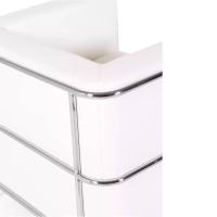 Torino 1 zits moderne sofa in leer en verchroomd staal - Mobelarium