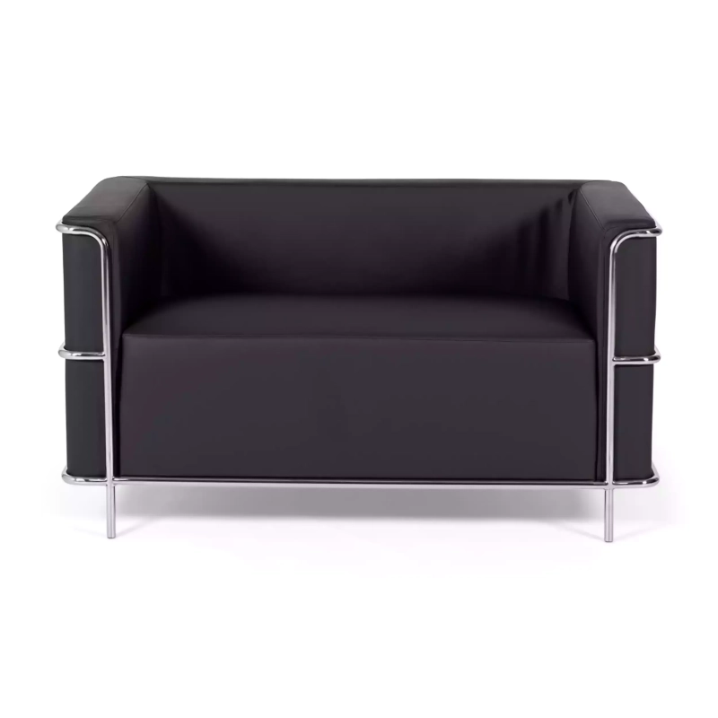Torino 2-istuttava sohva eko-nahkaa ja kromattua terästä 🛋️ - Mobelarium