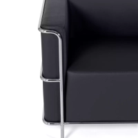 2-osobowa sofa Torino z ekoskóry i chromowanej stali 🛋️ - Mobelarium