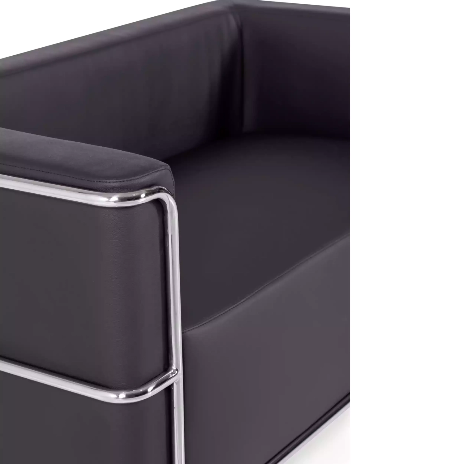 2-osobowa sofa Torino z ekoskóry i chromowanej stali 🛋️ - Mobelarium