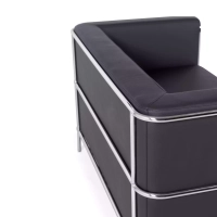 2-osobowa sofa Torino z ekoskóry i chromowanej stali 🛋️ - Mobelarium
