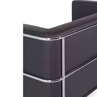 Dvoumístná pohovka Torino z ekokůže a chromované oceli 🛋️ - Mobelarium