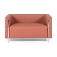 Canapé 2 places Torino en éco-cuir et acier chromé 🛋️ - Meubles Concept
