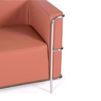 Torino 2-sitssoffa i ekoläder och förkromat stål 🛋️ - Mobelarium