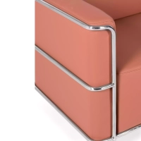 2-Sitzer-Sofa Torino aus Ökoleder und verchromtem Stahl 🛋️ - Mobelarium