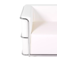 Torino 2-zitsbank van ecoleder en verchroomd staal 🛋️ - Mobelarium