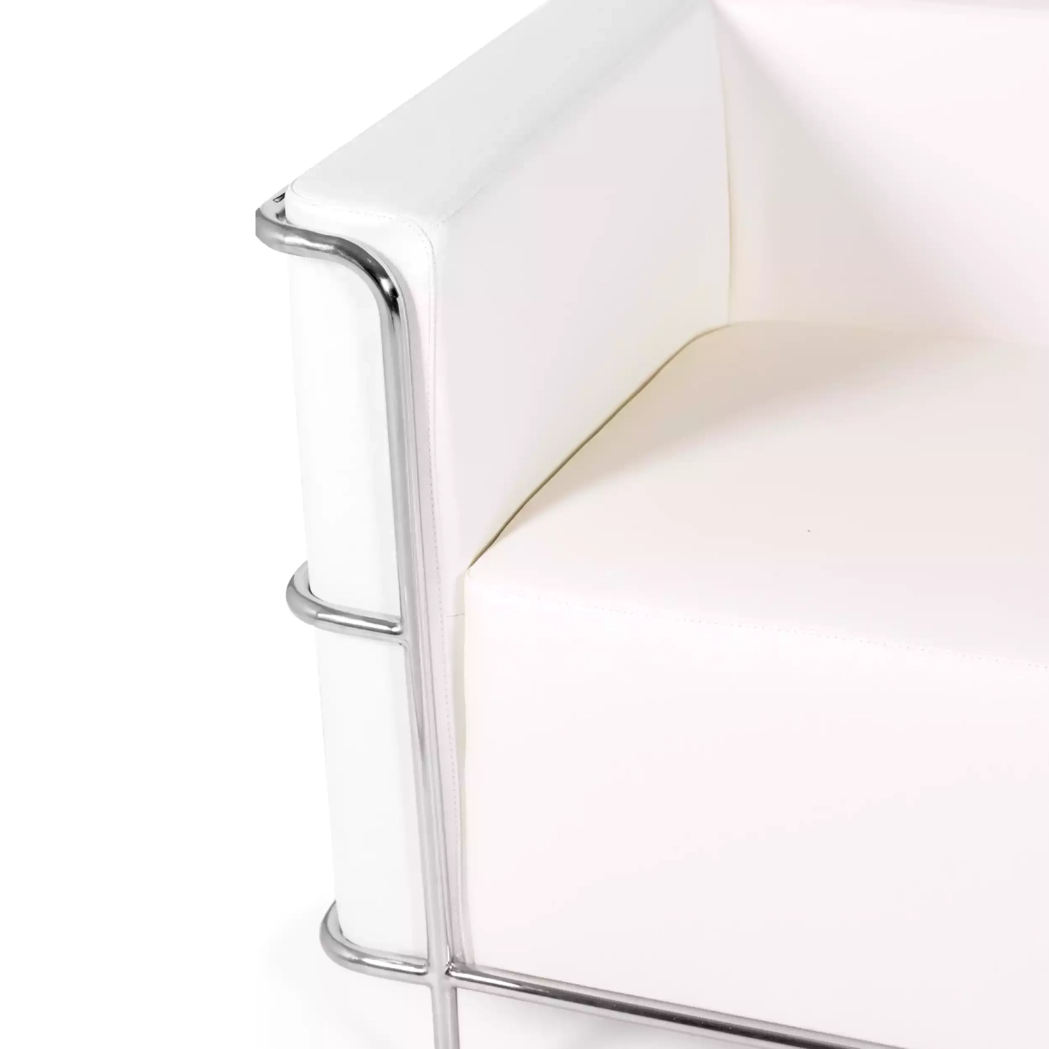 2-Sitzer-Sofa Torino aus Ökoleder und verchromtem Stahl 🛋️ - Mobelarium