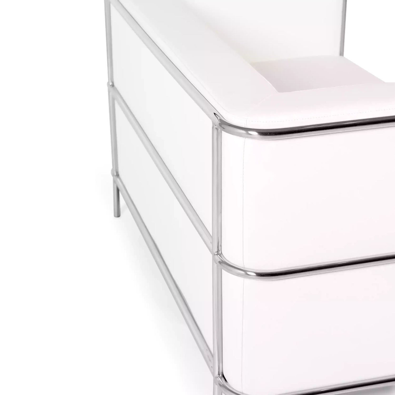 Torino 2-zitsbank van ecoleder en verchroomd staal 🛋️ - Mobelarium