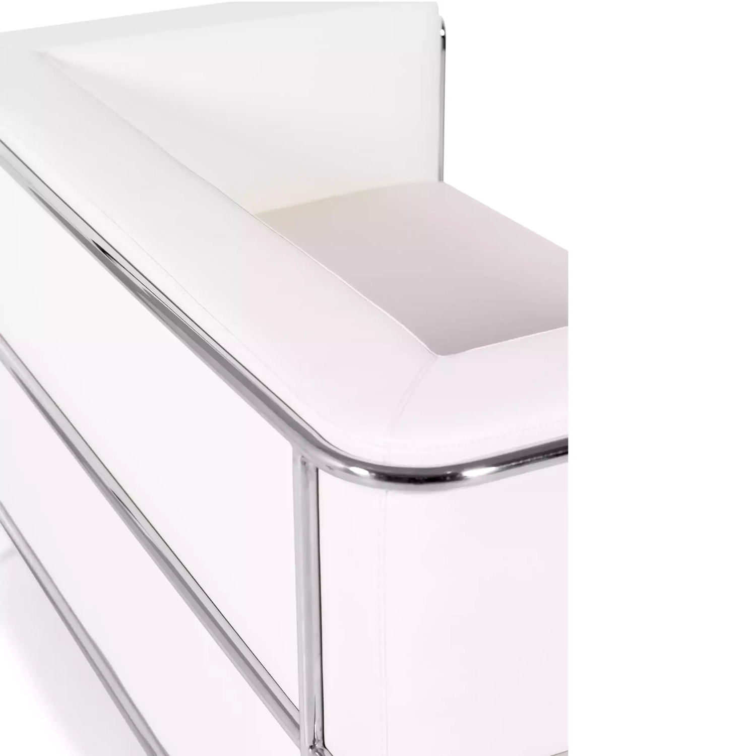2-osobowa sofa Torino z ekoskóry i chromowanej stali 🛋️ - Mobelarium