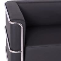 Divano Torino a 3 posti in ecopelle e acciaio cromato - Mobilie Design