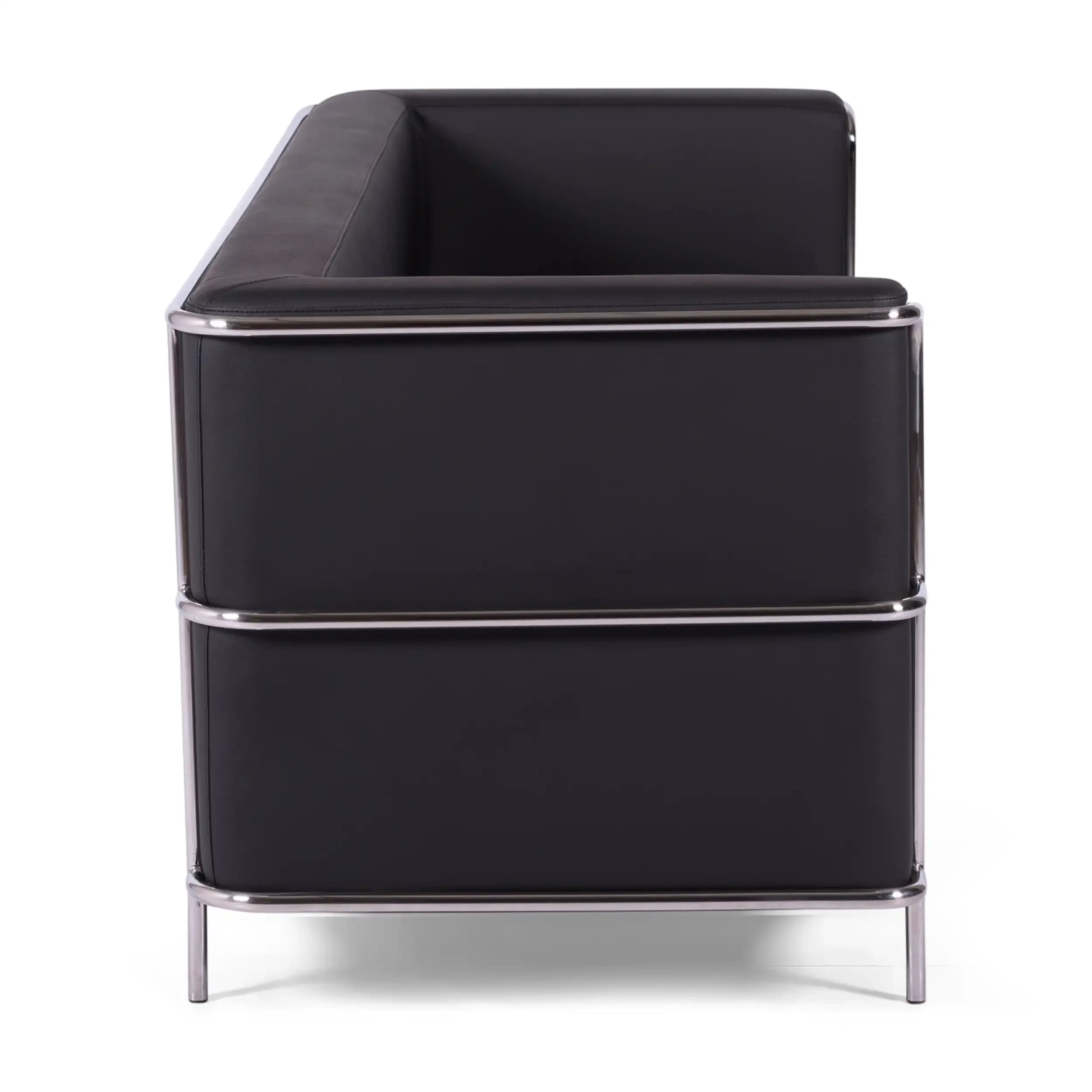 Torino 3 seater sofa in eco-leather and chromed steel - Mueble Design