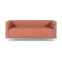 Sofá Torino 3 plazas en polipiel y acero cromado - Mueble Design