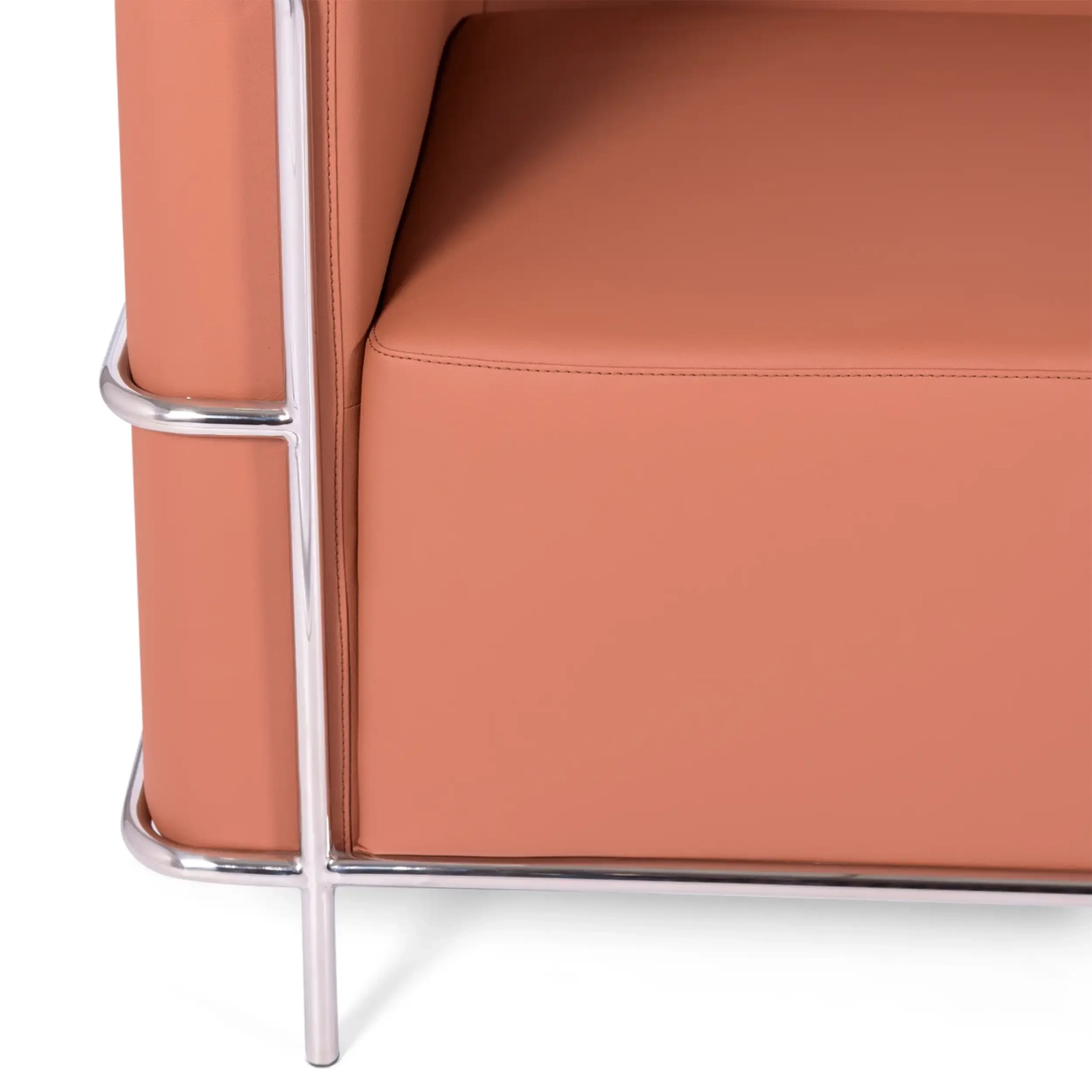 3-Sitzer Sofa Torino aus Ökoleder und verchromtem Stahl - Mobelarium