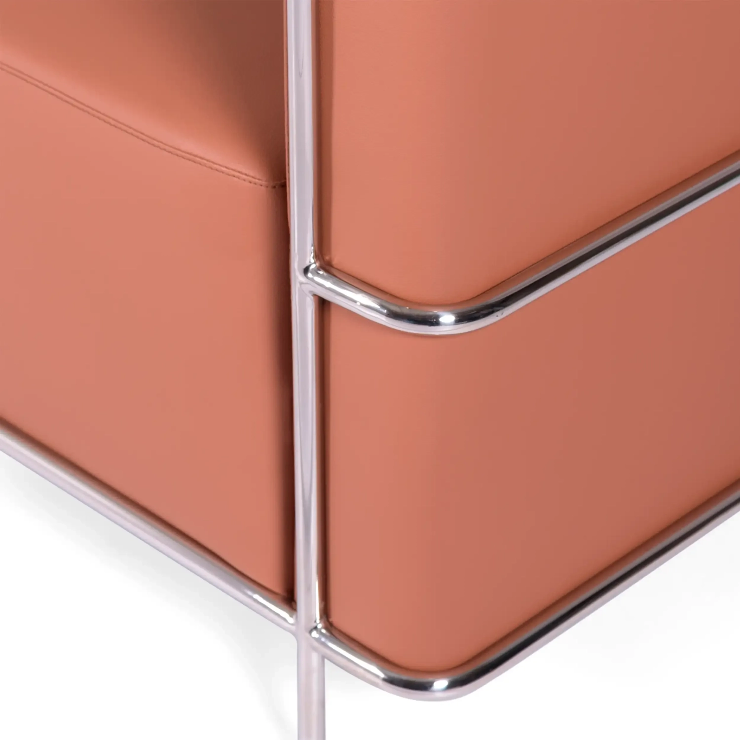 3-Sitzer Sofa Torino aus Ökoleder und verchromtem Stahl - Mobelarium