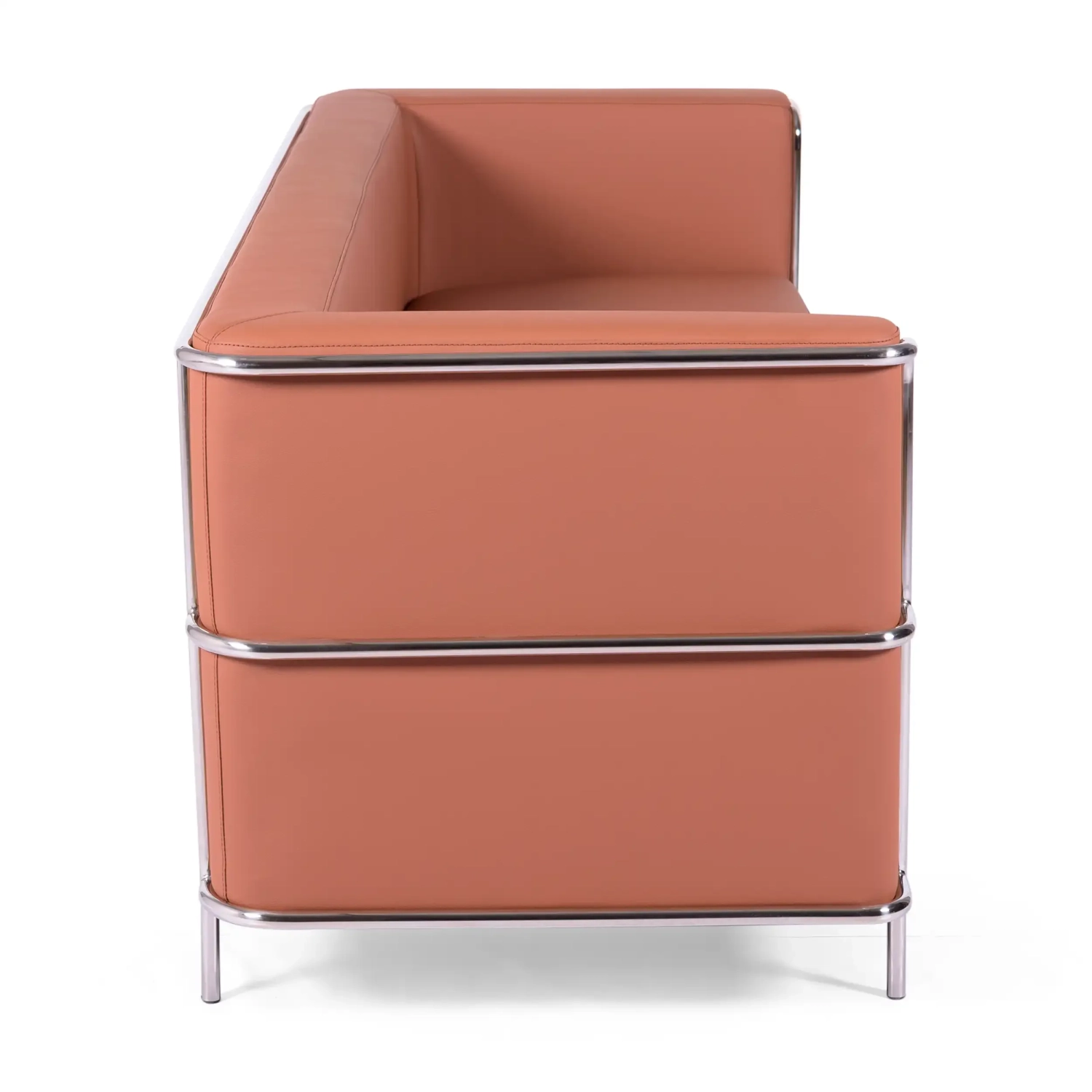 3-Sitzer Sofa Torino aus Ökoleder und verchromtem Stahl - Mobelarium