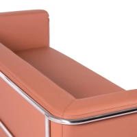 Divano Torino a 3 posti in ecopelle e acciaio cromato - Mobilie Design