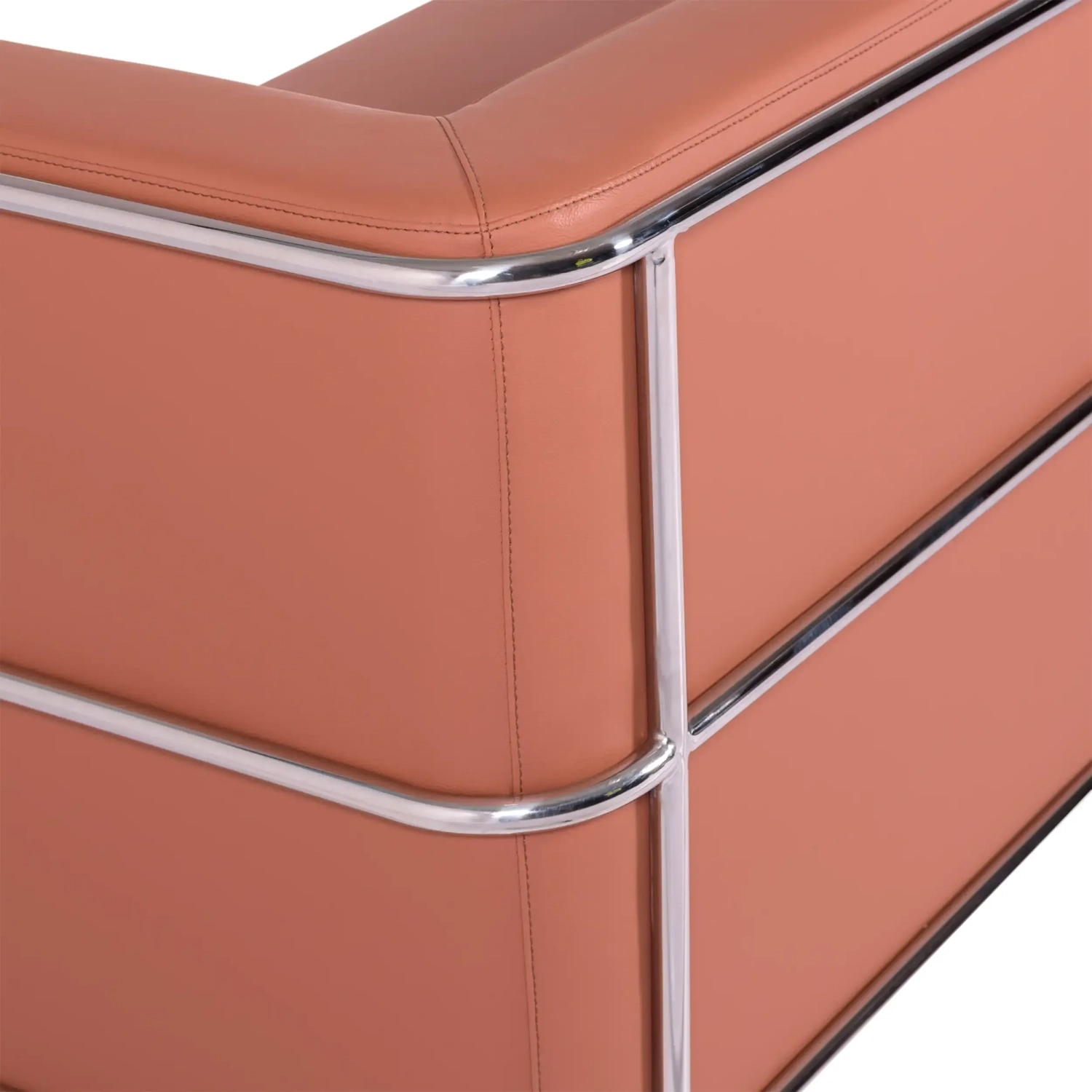 3-Sitzer Sofa Torino aus Ökoleder und verchromtem Stahl - Mobelarium