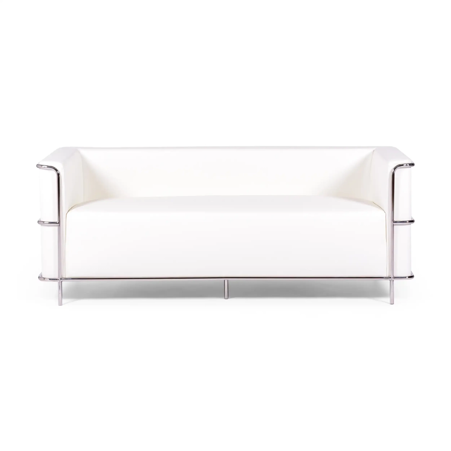 3-Sitzer Sofa Torino aus Ökoleder und verchromtem Stahl - Mobelarium