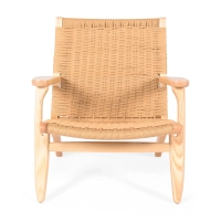 Poltrona Catani CH25 | Design scandinavo in frassino e corda naturale