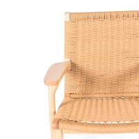 Fotel Catani CH25 | Skandynawski design z jesionu i naturalnej liny