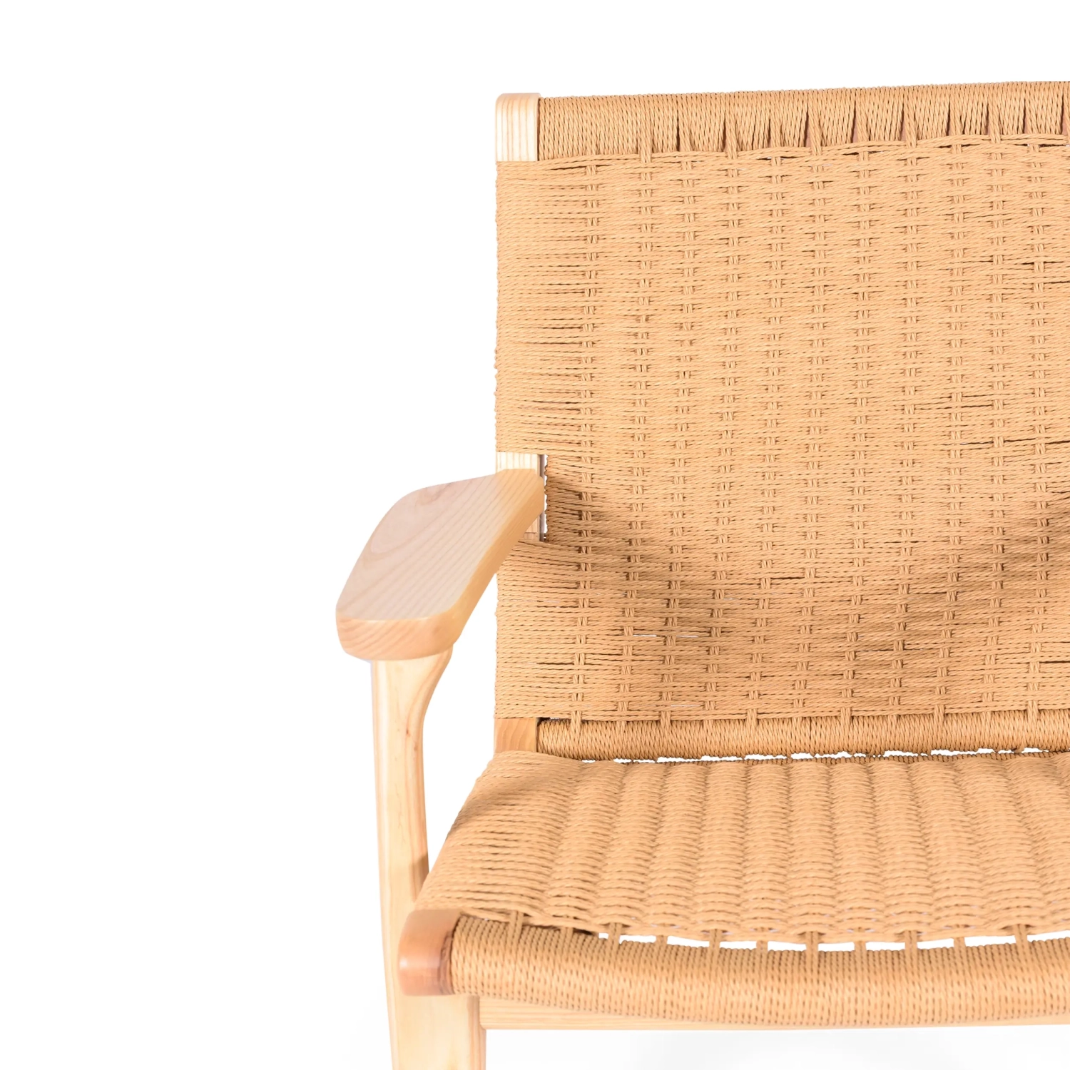 Fotel Catani CH25 | Skandynawski design z jesionu i naturalnej liny