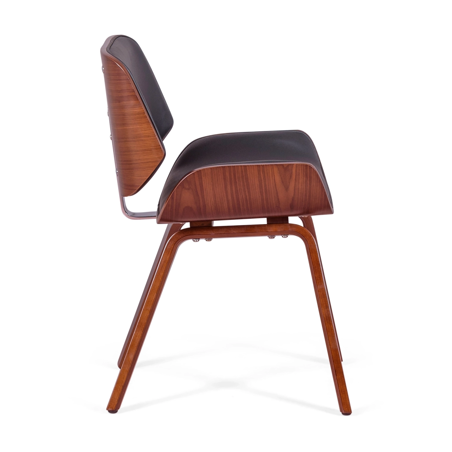 Židle Nordic v provedení ořech a černá koženka | Elegantní skandinávský design