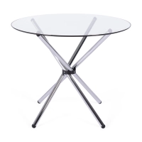Kulatý skleněný stůl 80 cm | Moderní design do kuchyně a jídelny